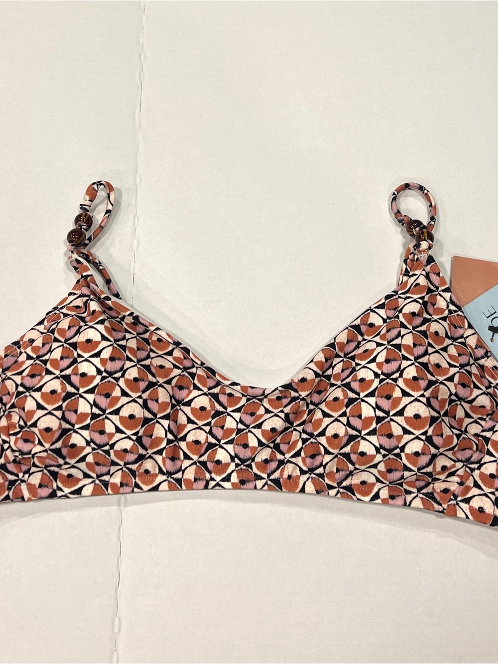 Shade & Shore Brown Geometric Bralette Bikini Swim Top